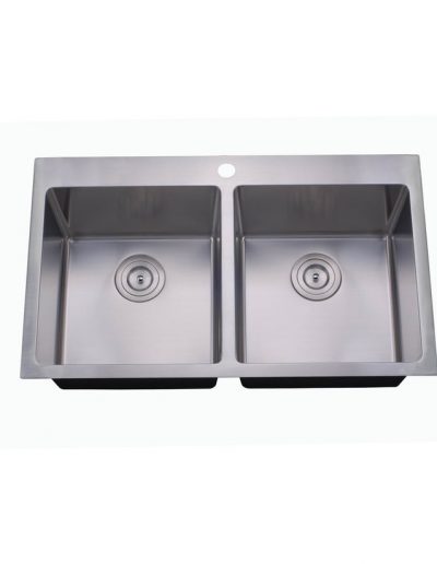 Stainless Steel RD3322D-9” Double Bowl Top-mount Sink